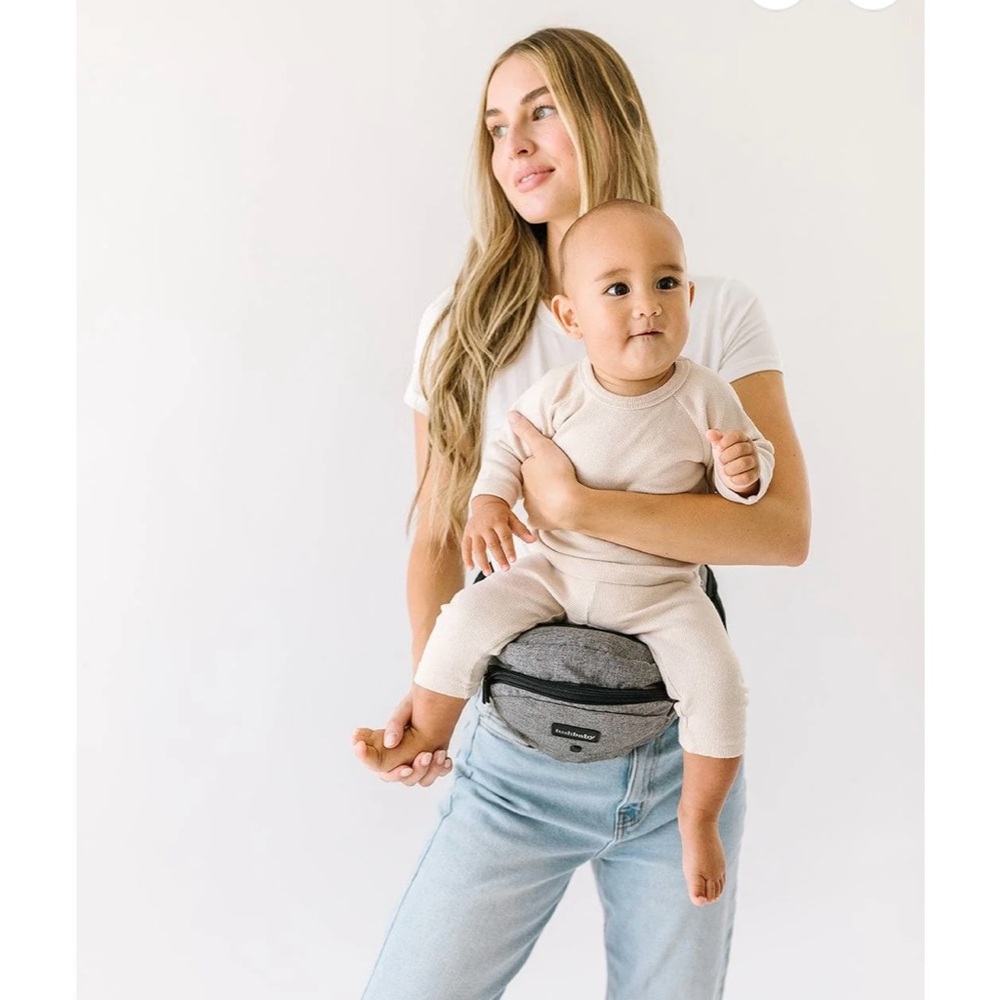 Classic Gray Baby Hip Seat Carrier - Hands-Free Toddler Support